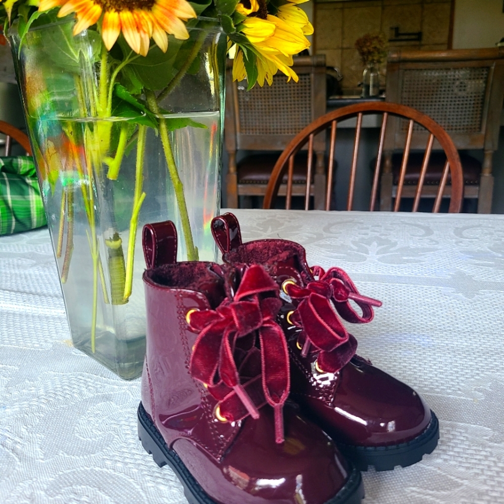 H&M Baby girl lace up fall boot high top shoes size 2-3 - EUR 18-19